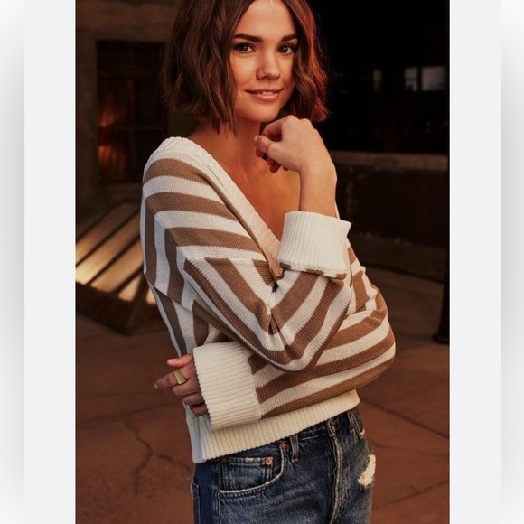 Magnolia South Vertical Striped Cropped Sweater - Picture 7 of 7